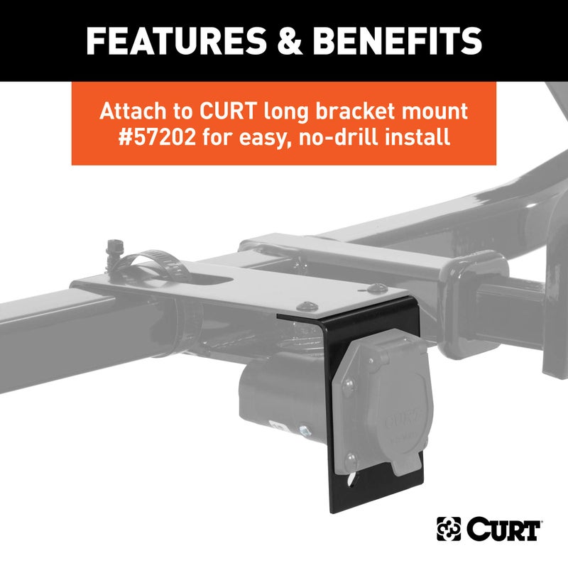 CURT 57206 Vehicle-Side Trailer Wiring Harness Mounting Bracket for 7-Way RV Blade - Image 4